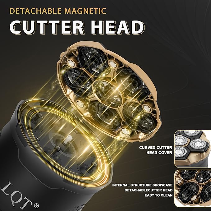 Head Shavers for Bald Men,Wet & Dry Bald Head Shaver,Rechargeable Head Razor with LED Display,6D Floating Head Shaver Comes with Magnetic Detachable Blades
