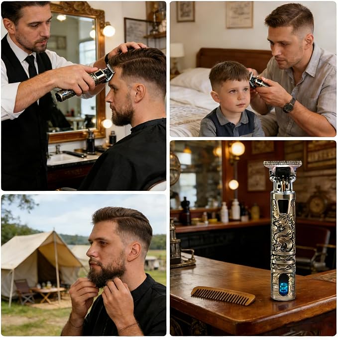 Hair Clippers for Men, Beard Trimmer for Mens, Cordless Electric Hair Trimmer, Rechargeable Beard Trimmer Shaver, Professional Electric Hair Clipper Set for Family,Gifts for Men