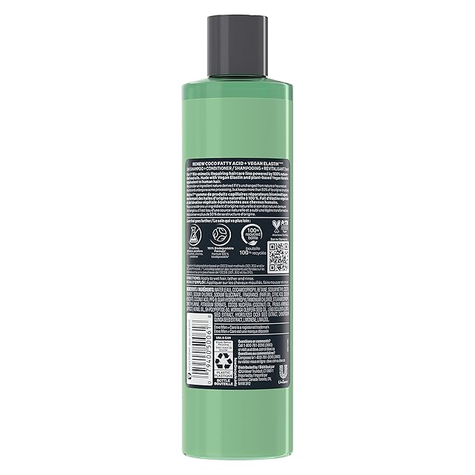 DOVE MEN + CARE Real Bio-Mimetic Care Hair Care Renew 2 Count For Dull, Dry Hair Sulfate-Free Shampoo + Conditioner with Coco Fatty Acid + Vegan 10 Oz