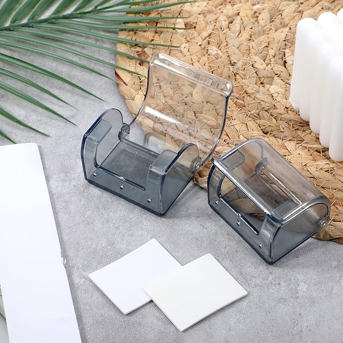 2 Pcs Shower Razor Holder, Razor Holder for Shower Wall with Cover Self Adhesive Waterproof Shaver Holders for Bathroom Grey