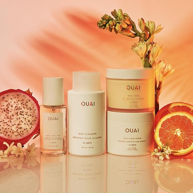 OUAI St. Barts Hair and Body Mist - Tropical-Scented Hair Perfume and Body Spray - Notes of Dragonfruit, Orange Blossom, Tuberose & Musk (8 Fl Oz)