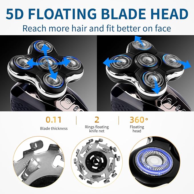 1 Pack Shaver Replacment Heads Compatible with Remington Balder Pro Head Shaver XR7000,XR1500,XR1501,5 Dual Track Precision Replacement Blades for Bald Men,with 1PC Cleaning Brush