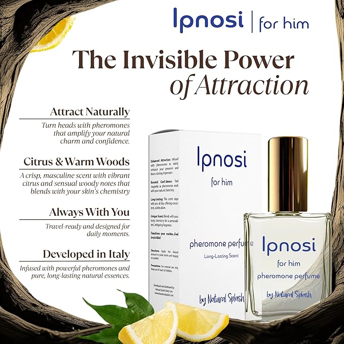 lpnosi For Him Pheromone Perfume, Long-Lasting Fragrance Infused with Natural Essences & Powerful Pheromones, Irresistible Scent for Men, Spray, Travel-Friendly, 1 fl oz