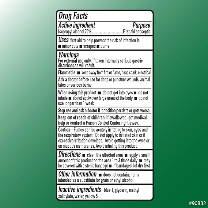 Quality Choice 70% Isopropyl Alcohol First Aid Antiseptic with Wintergreen & Glycerin, 16 FL OZ