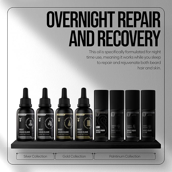 The Beard Struggle Night Liquid Elixir Beard Oil - Silver Collection - Alfheim's Forests - Softens, Moisturizing, & Healthier Beard Growth - Vegan-Friendly Beard Growth Oil (1 Fl oz)