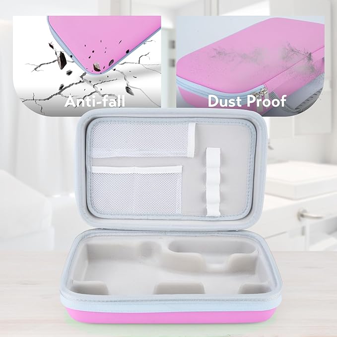 Water Flosser Travel Case, Portable Oral Irrigator Organizer, Sturdy Carrying Storage Holder for Flosser, Electric Toothbrush, Toothpaste and Irrigator Accessories (Case Only) - Pink