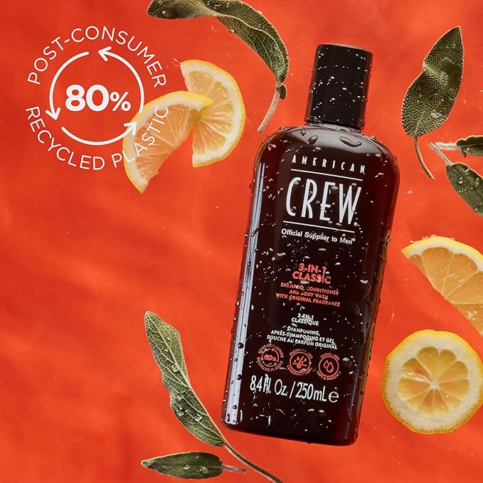 American Crew Shampoo, Conditioner & Body Wash for Men, 3-in-1, 15.2 Fl Oz