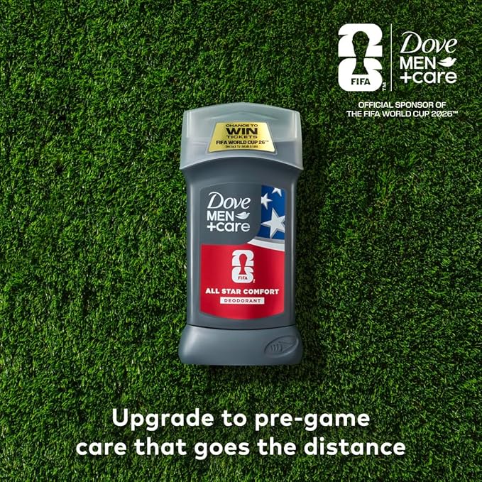 DOVE MEN + CARE - Limited Edition FIFA Regimen Body Wash & Deodorant Pack All Star Comfort 2 Count For Men Neutralizes Odor & Hydrates and Cleanses Skin 18 Fl Oz