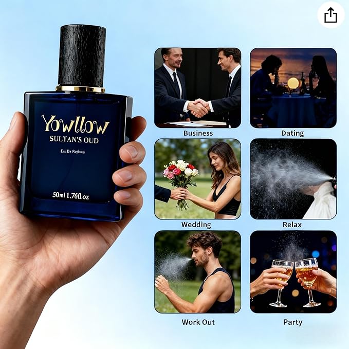 Perfume For Men Oriental Woody Oud Eau de Parfum Cologne Spary Essential Long-Lasting Fragrance with Vanilla,Brazilian Rosewood,Sandalwood,Amber,Vegan & Cruelty-Free