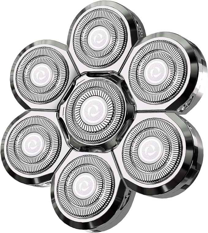 Universal Replacement Heads for Blade,Replacement Blades Compatible with Most Major Head Shaver Brands, Easy-to-Install Electric Razor Shaver Heads for Bald Men. (7 Silver)