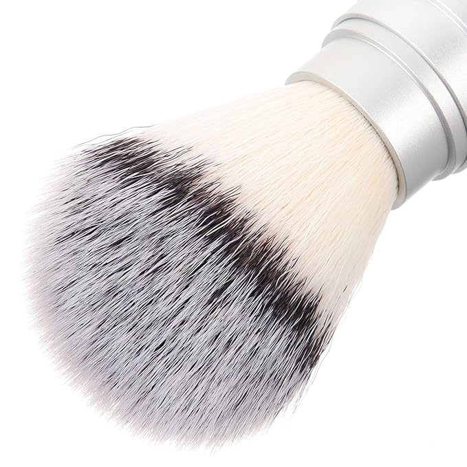 NOLITOY Shaving Brush for Men Portable Compact Travel Shave Beard Brush Nylon Bristles Facial Cleansing Metal Handle Grooming Tool
