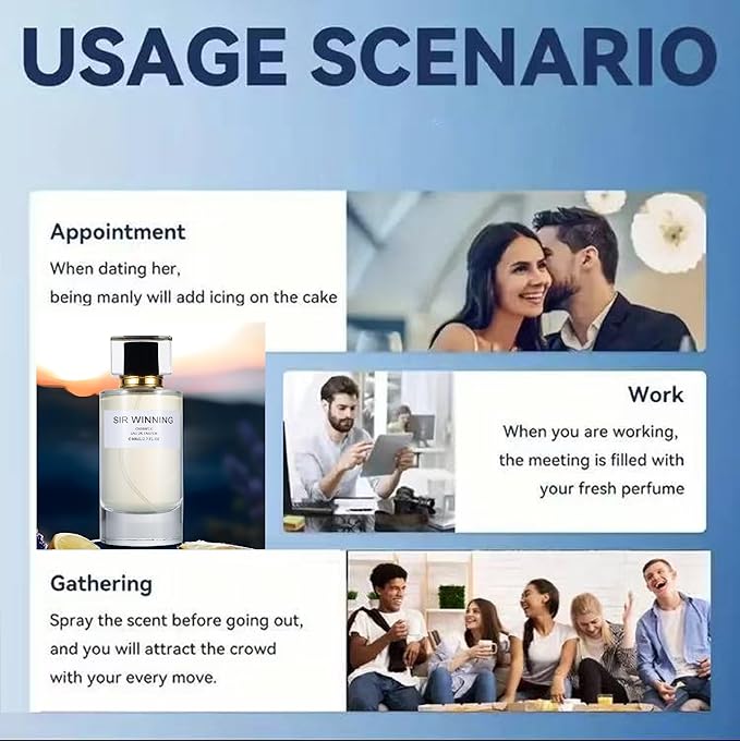CHESSFLY Cologne for Men Long Lasting of Strength Crafted with Luxurious Scent–Ideal for Daily Wear & Special Occasions–sir winning eau de parfum 2.7 FL.OZ perfume for Men Inspired by D. Elixir
