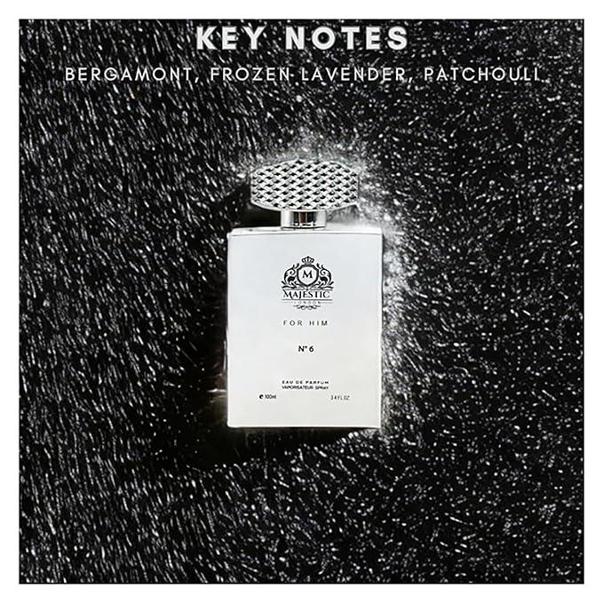 Majestic No 6 - Cologne for Men - Fresh Spicy Scent - Perfume for Men with Bergamot, Pink Berries, and Amberwood - 3.4 oz EDP Spray