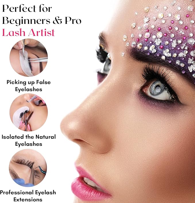 Curved Isolation Lash Tweezers for Eyelash Extension – 14cm, Stainless Steel Best for Classic & Individual Lashes Eyelash Twisers (Matte Pink)