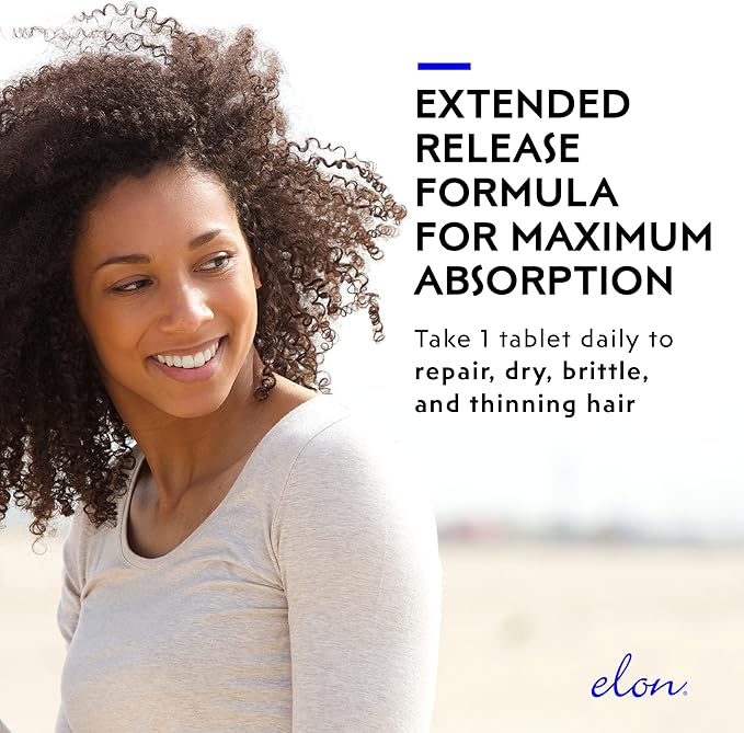 Elon Matrix 5000 - Biotin 5000mcg Vitamins for Hair Growth w/Extended Release - Promotes Healthy & Strong Hair & Nails - (60 Day Supply)