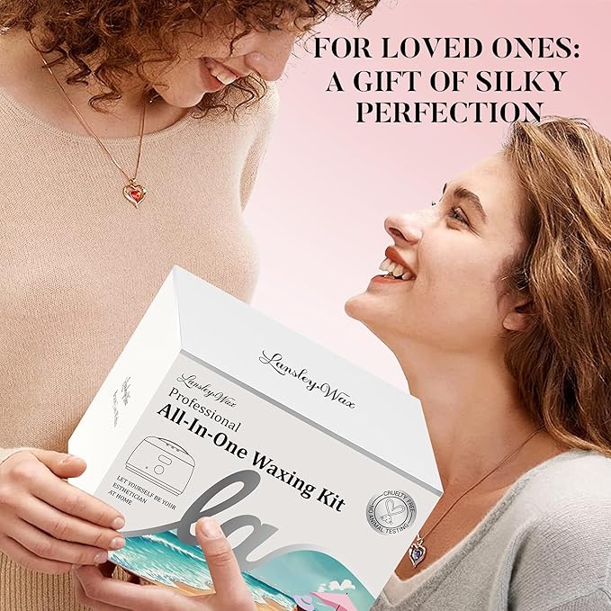 LANSLEYWAX Digital Waxing Kit for Women Men - Sweet Kiss Waxing Machine with 39 Accessories - Hard Wax Kit for Arm Leg Brazilian Bikini Face Sensitive Skin, Wax Warmer Hair Removal for Home/Salon Use