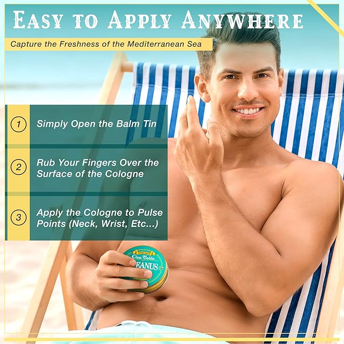 Handy Hound Occo Bobbo - Oceanus Solid Cologne Men - Made In the USA - A Clean Masculine Scent - All Natural Ingredients - 2 oz