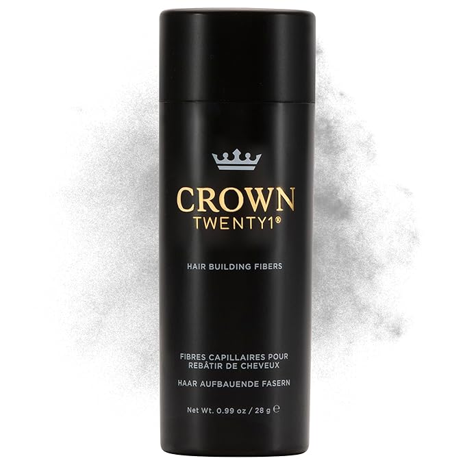 CROWN Hair Building Fibers (28g) - Instantly Cover Fine & Thinning Hair for a Thicker, Fuller Look - A Natural Keratin Concealer - 13 Shades for Men & Women - White