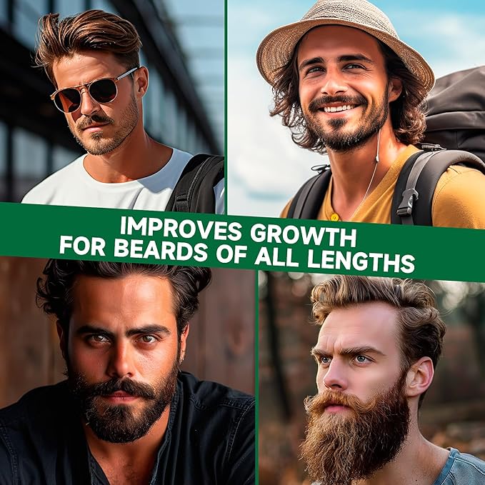 Men's Beard Growth Oil - 5% Biotin, Citrus Serenity Scent, 2 oz (Pack of 10) - Softens, Conditions, No Itch & Dandruff, Ideal Gift