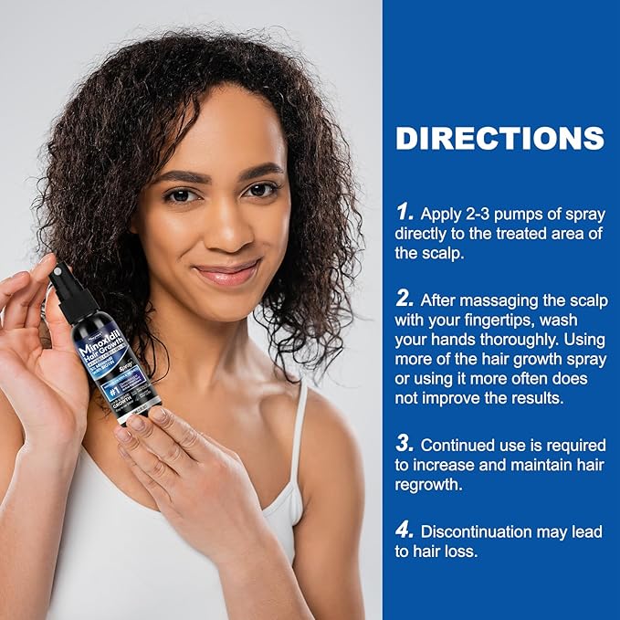 5% Minoxidil Spray 2PCS, Minoxidil for Women Hair Growth, Minoxidil for Men Hair and Beard, Minoxidil Spray for Men and Women.