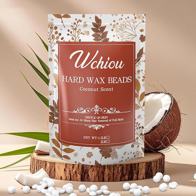 Wax Beads, Hard Wax Beads for Hair Removal, 2lb Waxing Stocking Stuffers for Women, With Coconut formula for Sensitive Skin, For Face Eyebrow Leg Bikini Brazilian Waxing, Coarse Body Hair Specific