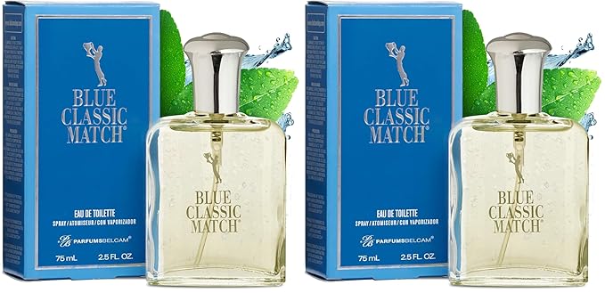 PB ParfumsBelcam Blue Classic Match CM Eau De Toilette Spray, Our Version of a Designer EDT, 75 ml (Pack of 2)
