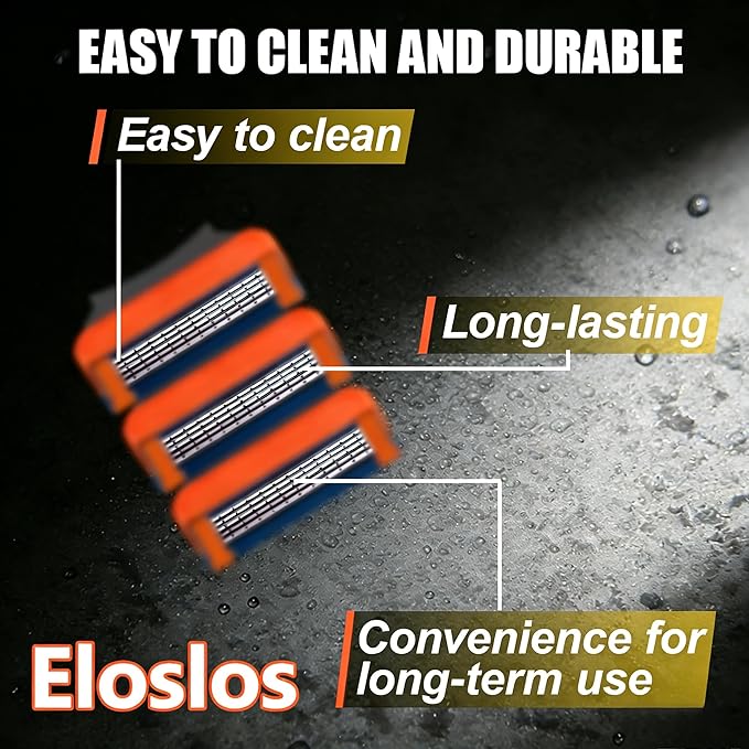 36 Blades Replacement Parts for GL-Fusion 5 Style Razors (Orange-Slate), Wet Razors Men's Blades Value Packs