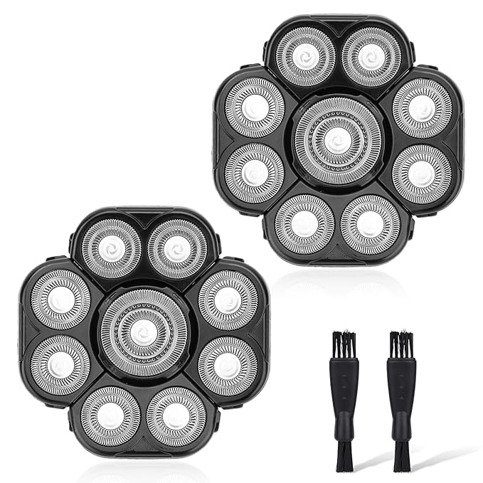 9 Blades Shaver Head - 2 Pack Men's Electric 9D Shaver Replacement Heads Universal Replacement Blade Head Electric Razor for men,black