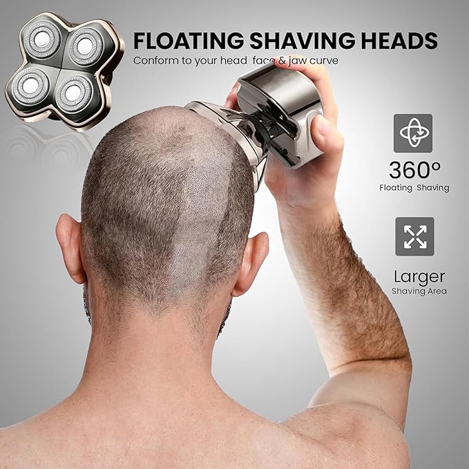 Replacement Blade Shaver PRO 4 Head for Electric Shaver Compatible with Skull Pitbull, Butterfly Kiss PRO & Palm Shavers (3Pack)