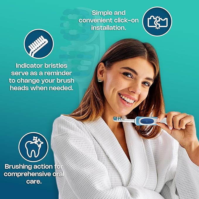 NorthFolks 8 Pack Dual Clean Replacement Toothbrush Heads Compatible with Oral-B Electric Toothbrush Handles, Soft Bristle Brush Heads for Pro 500 1000 1500 3000 5000