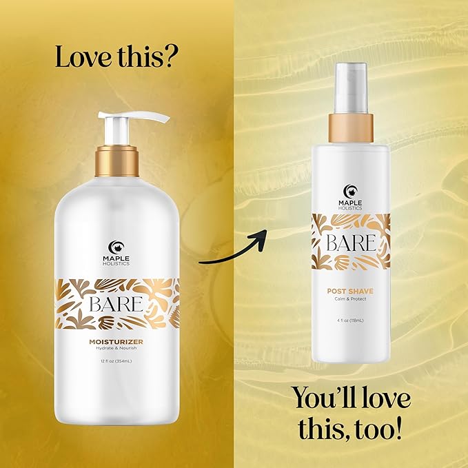 Bare After Shave Lotion for Women - Deep Hydration Wet Skin Moisturizer in Shower Lotion for Silky Smooth Skin with Shea Butter Jojoba Oil & Aloe Vera - In Shower Body Lotion Aftershave for Women