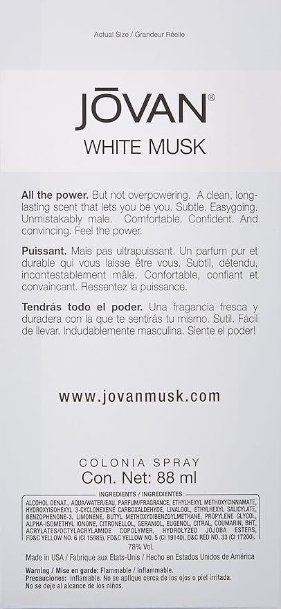 Jovan White Musk by Jovan for Men - 3 Ounce EDC Spray
