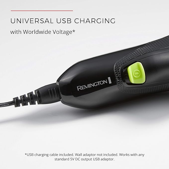 Remington Ultrastyle Rechargeable Rotary Shaver, Pr1320, Black/Neon Green