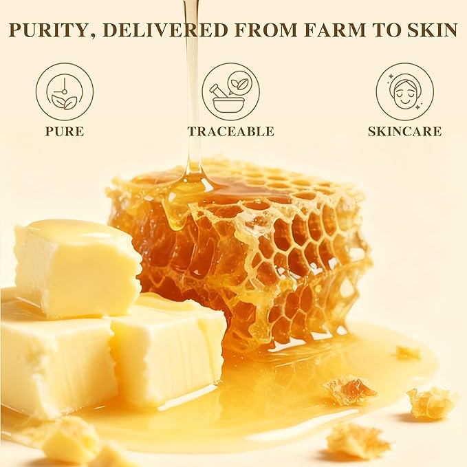 Organic Beef Tallow Honey Balm, Whipped Moisturizer for Face and Body, Grass-Fed Tallow Cream for All Skin Types, Orange Blossom Scent, Non-Greasy Day & Night Skincare, 5.3 oz
