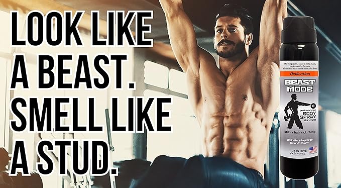 Post Exercise Body Spray to Break Down Body Odor & Sweat at the Molecular Level, Leaving You Smelling Fresh– Cologne Inspired For Post Gym Hygiene – Freshen Skin, Hair and Clothing 3.5 oz (Dedication)