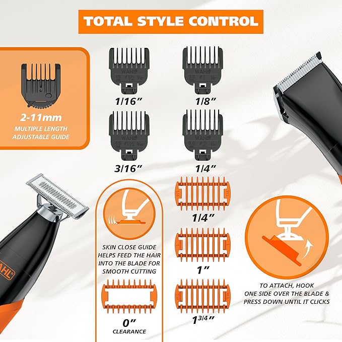 Wahl Trim Ninja All in One Hybrid Electric Razor and Beard Trimmer for Men – All Body Electric Shaver, Hair Trimmer, Precision Detail Trimmer, Ear & Nose Hair Trimmer for Men – Model 3030115