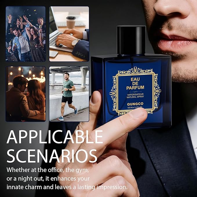 Perfume for Men Spray 100ML(3.4OZ)-Long Lasting Natural Refreshing Notes Pheromone Cologne for Men,Premium Mens Cologne Perfume,Oriental Woody Fragrances,A Gift for Any Ideal for Special Occasions