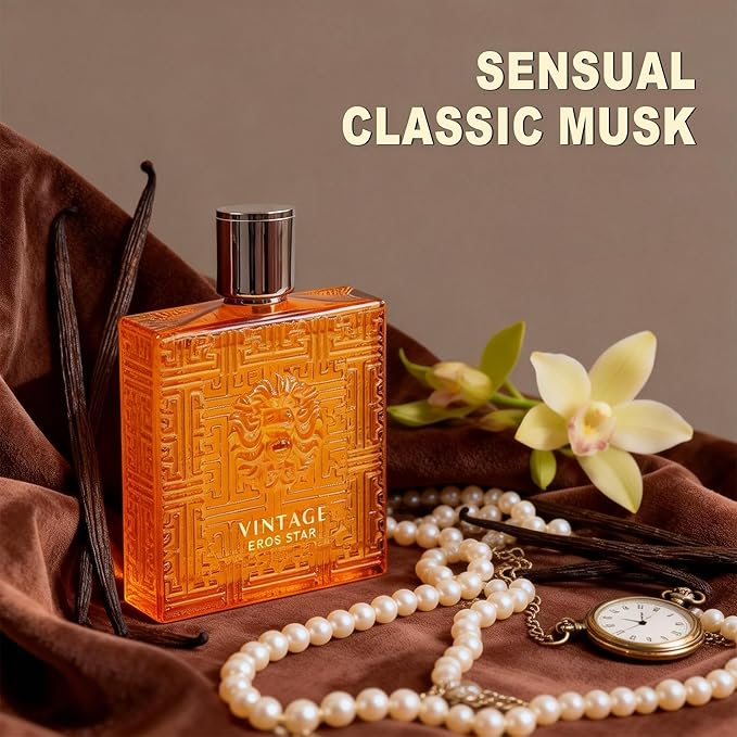 Vintage Heroes Star Men's Eau de Parfum 3.4 Fl Oz | Long Lasting Citrus Woody Fragrance | Cologne Gift For Daily Use