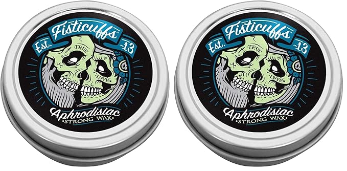 Grave Before Shave Fisticuffs Strong Hold Mustache Wax Leather/Cedar wood scent 1 Oz. Tin (Pack of 2)