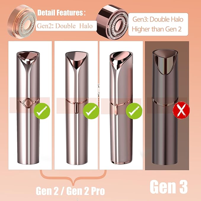 Replacement Heads for Finishing Touch Flawless Facial Hair Remover Device for Women, Replacement Blades for Flawless Replacement Heads Gen 2, 18k Gold with Gurelax Flannel Bag (4)