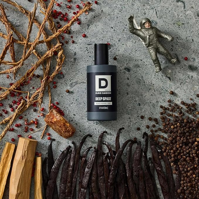Duke Cannon Proper Cologne for Men - Men's Eau de Parfum - Fragrance for Lasting Wear - Essential Oils - Black Pepper & Oud - Deep Space, 1.7 fl oz