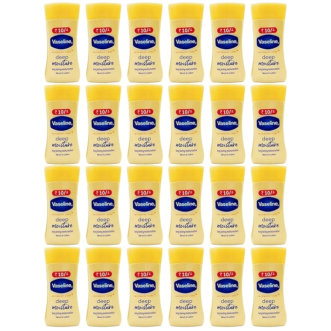 Vaseline Intensive Care Travel Moisturizer, 24 Count Bulk, Deep Moisture Moisturizing Lotion, Face and Body Moisturizer for Dry Skin, 0.67 oz