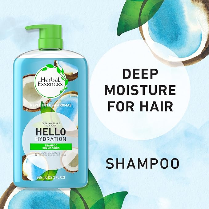 Herbal Essences Hello hydration shampoo shampooing for hair 29.2 FL OZ (Pack of 2)