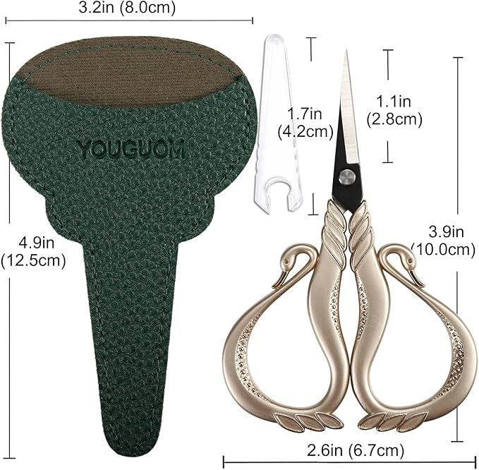 Little Detail Scissors with Cover, Needlework Scissor for Sewing Embroidery Craft Crochet Cross Stitch Yarn, Sharp Thread Snips