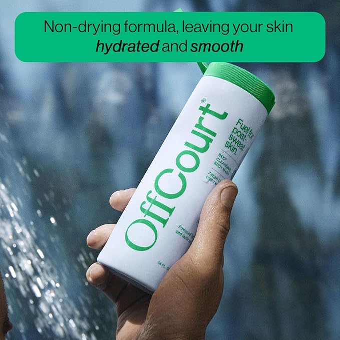 OffCourt Sulfate-Free Body Wash for Men & Women - Non-Drying Exfoliator with Glycolic & Lactic Acids Leaves Skin Fresh & Smooth with Fresh Citrus and Driftwood, 14 Fl. Oz (Pack of 1)
