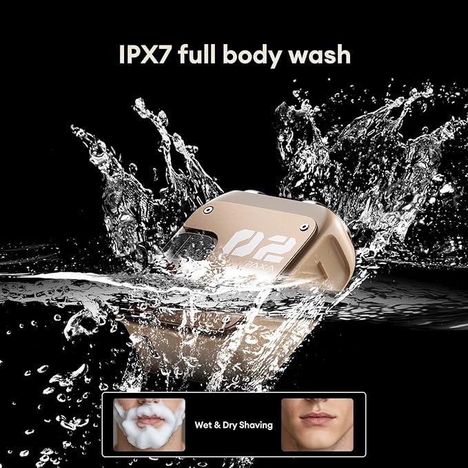PAXA Mini Electric Shaver for Men,9000RPM Electric Razor for Men,Magnetic Dual-Head Rotary Pocket Shaver IPX7 Waterproof Wet & Dry for Shaving Face,USB-C Rechargeable for Home,Car,Travel(Yellow)