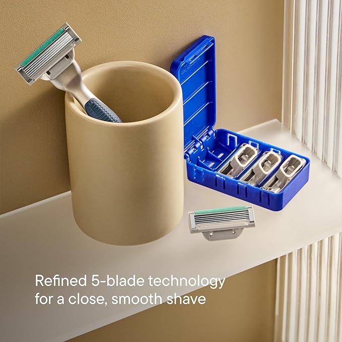 Harry's Plus Razor Refills - 6 Razor Blade Cartridges and Foaming Shave Gel - Compact Cartridge Design for Precise Control - Shaving Kit for Men