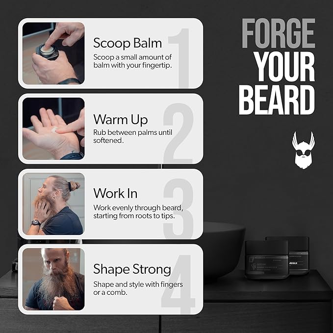 The Beard Struggle Warrior’s Beard Balm - Platinum Collection, Aesir's Triumph - Non-Greasy Low-Hold Formula, Luxurious Cologne-Grade Fragrances 100% Natural and Plant-Based Ingredients - 50g