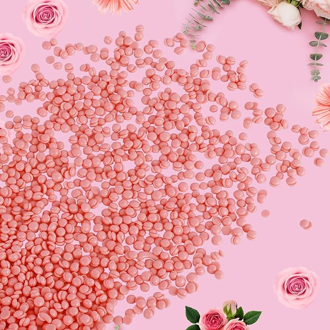 2.5lb Hard Wax Beads, Scented Stripless Wax Bead for Sensitive Skin, Professional Brazilian Waxing Bead, Bikini, Body, Face, Legs, Back, Chest, Coarse Hair Removal, At-Home Salon, 20 Wooden Sticks