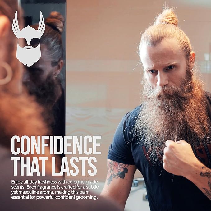 The Beard Struggle Warrior’s Beard Balm - Silver Collection, Alfheim's Forests - Non-Greasy Low-Hold Formula, Luxurious Cologne-Grade Fragrances 100% Natural and Plant-Based Ingredients - 50g